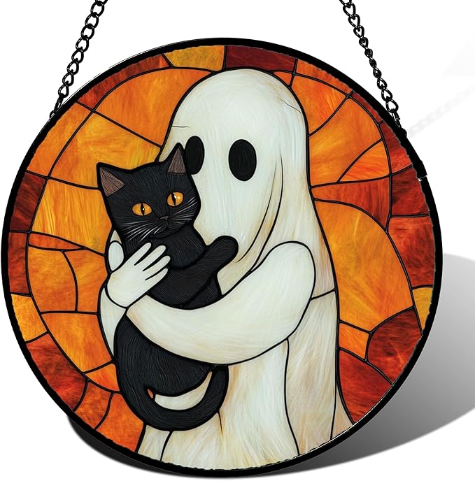 Saint ghost with a cat