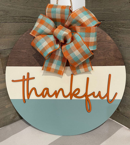 Door banner decor thankful
