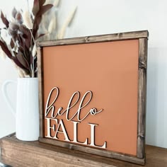 Hello Fall rustic painting