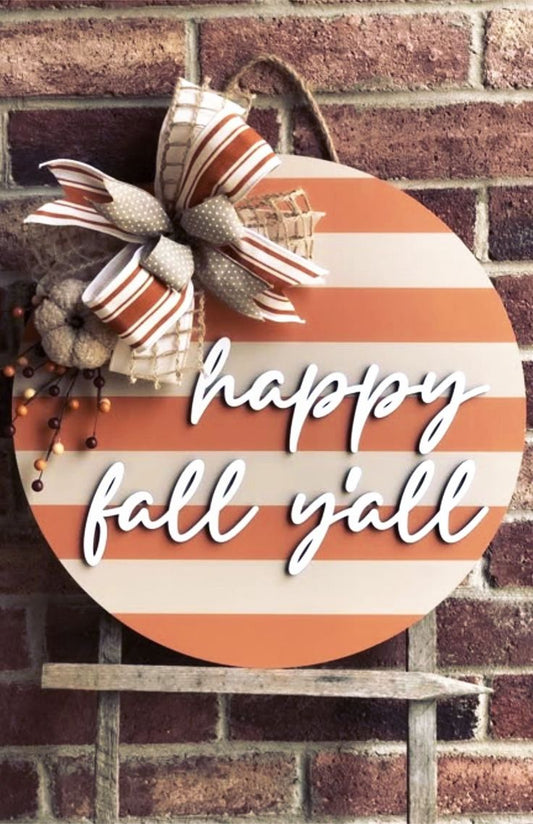 Striped orange door banner