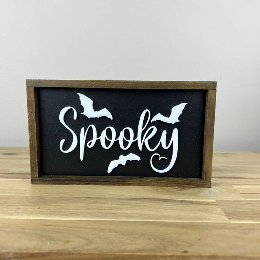 Spooky frame painting long black