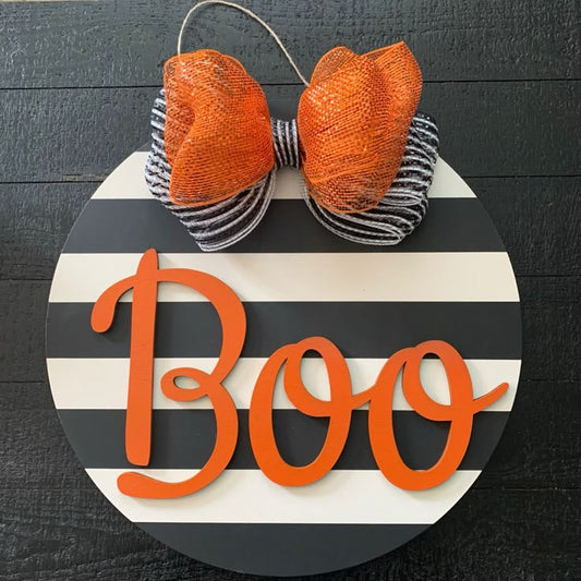 Boo Halloween door Banner sign