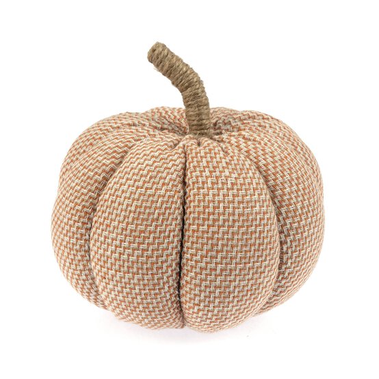 Orange Cotton Striped Pumpkin 12cm