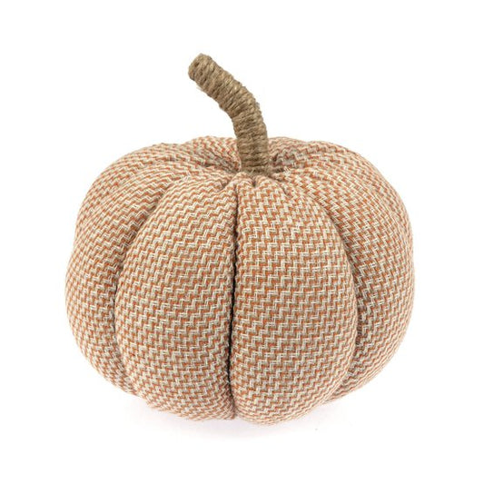 Orange Cotton Striped Pumpkin 12cm