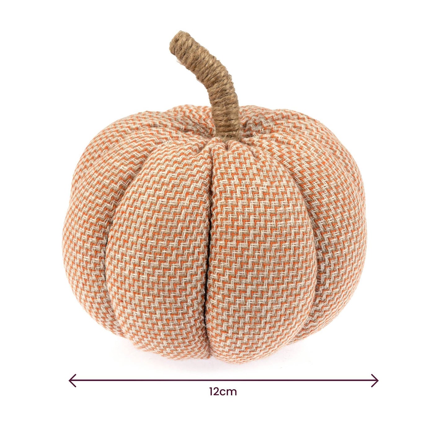 Orange Cotton Striped Pumpkin 12cm