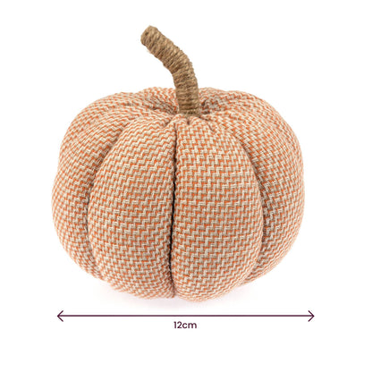 Orange Cotton Striped Pumpkin 12cm