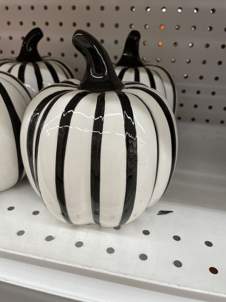 Striped ceramic pumpkin table decor