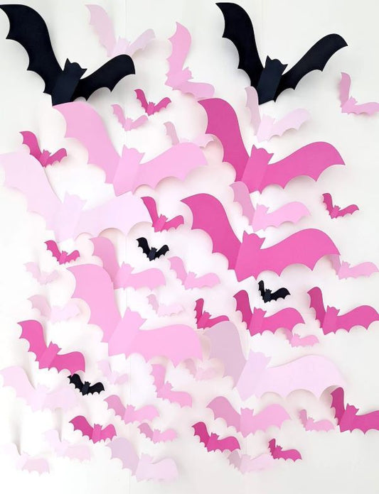 Colorful Pink wall vampire bats