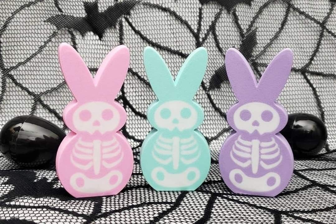 Rabbit skeletons colorful