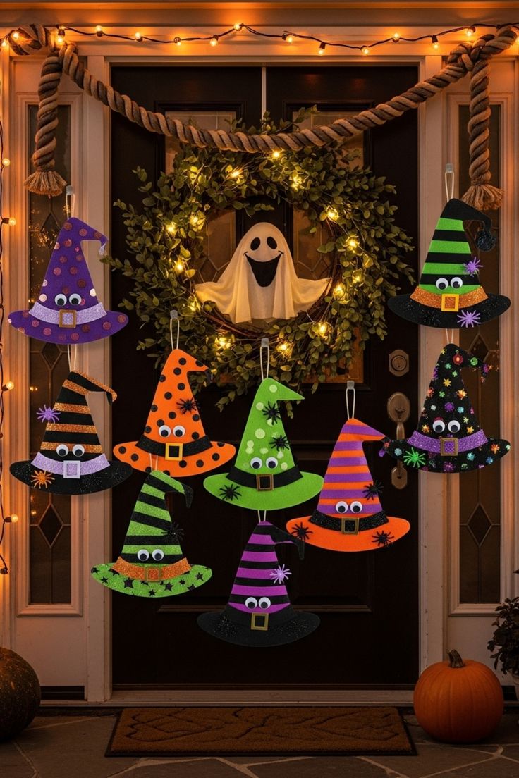 Colroful hat door decor
