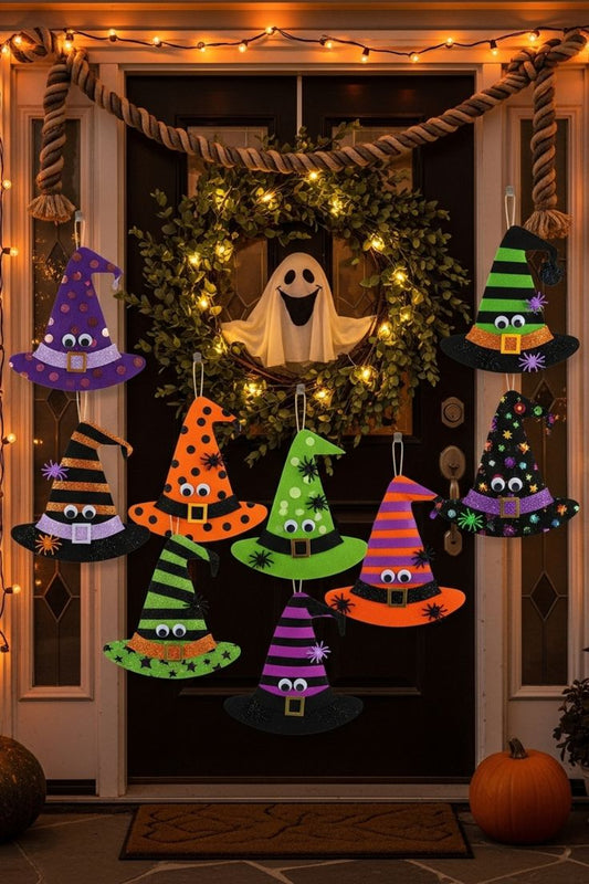 Colroful hat door decor