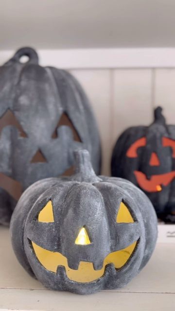 Terra cotta polymer pumpkin decor