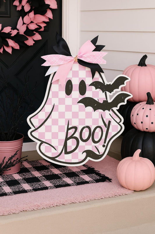 Boo wall colorful pink decor