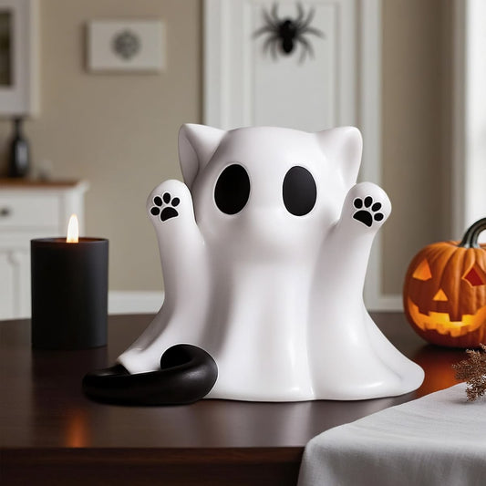 Cat ghost decor ceramic